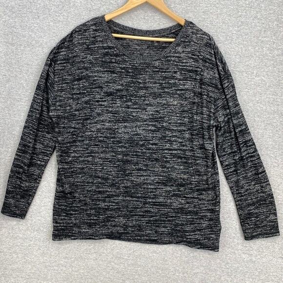 Tahari Sweater Womens XL Gray Long Sleeve Round Neck Back Insert Top Blouse - Picture 11 of 12